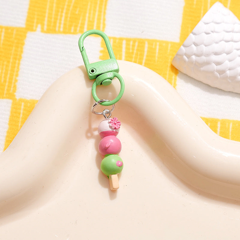 Wholesale Resin Cherry Blossom Macaron Keychain Bag Charm Decorative Accessory Gift