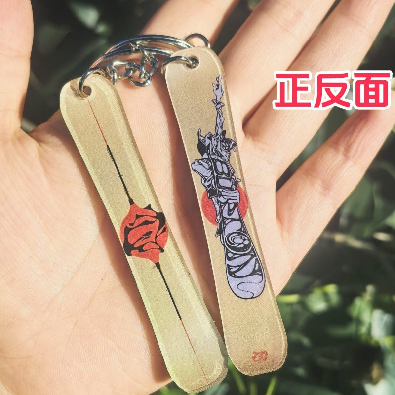 Wholesale Skiers with snowboard snowboard acrylic keychain