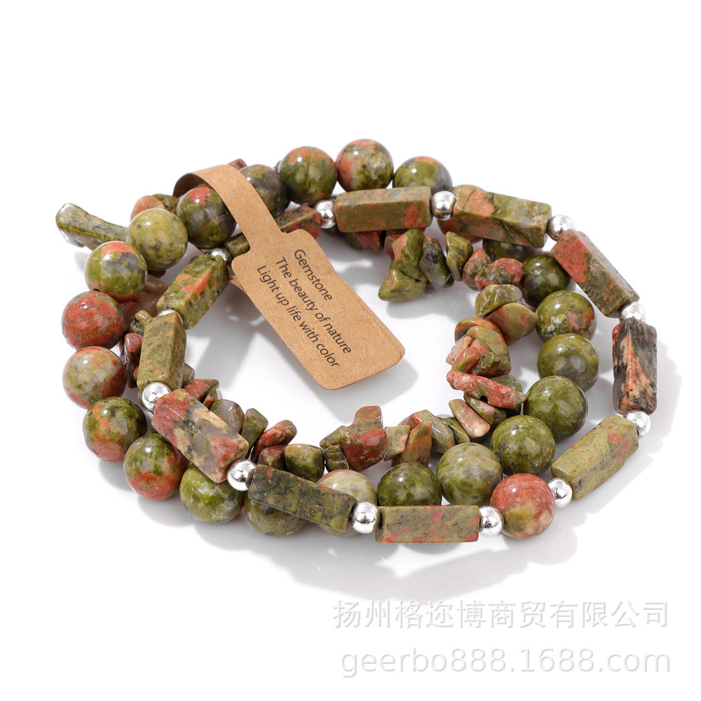 Wholesale Vintage Multi-layer Natural Stone Crystal Bracelets ACC-BT-GEB012