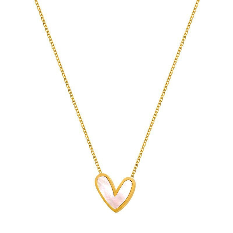 Wholesale Love White Shell Necklace – Titanium Steel Fashion Jewelry Accessory for Resale or Gift
