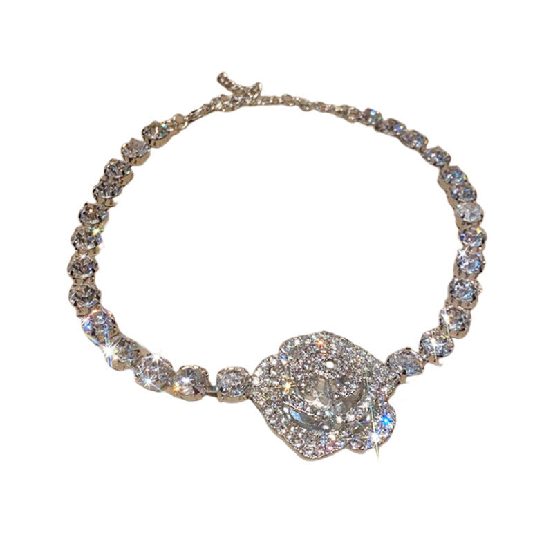 Wholesale Valentine's Day Series Rose Zirconia Necklace