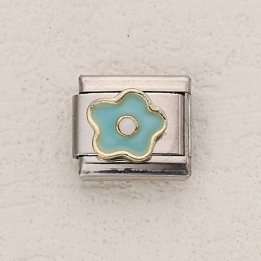 Wholesale 10pcs Italian Charm Bracelet 9mm DIY Splicing Cute Creative Stainless Steel Composable Bracelet