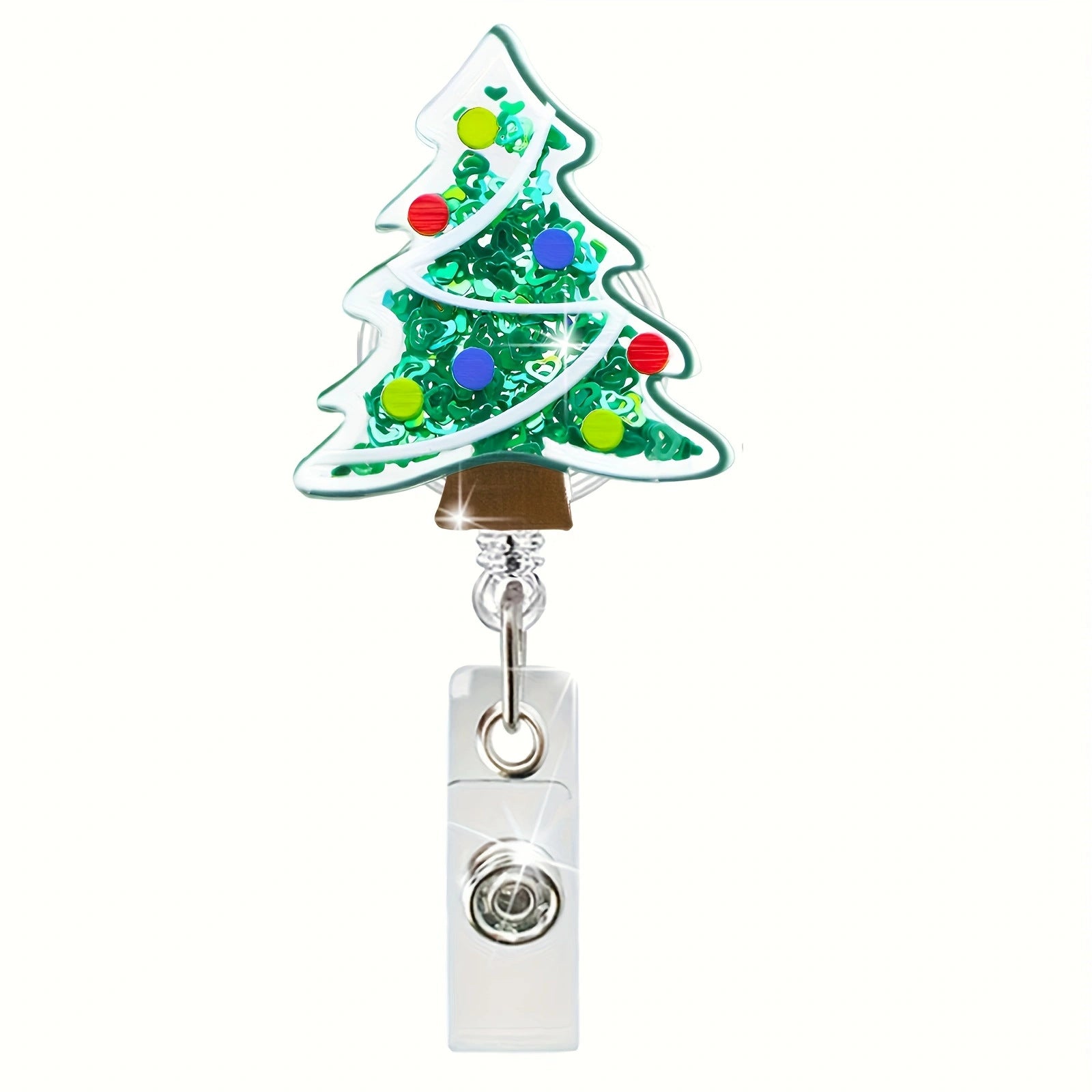 Wholesale  Christmas Quicksand Acrylic  Tree Hat Badge Reels