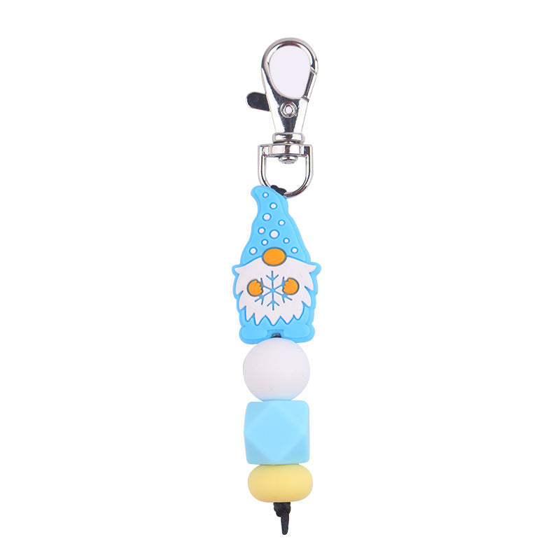 Wholesale Cartoon Christmas Silicone Beaded Keychain ACC-KC-GuangTian089