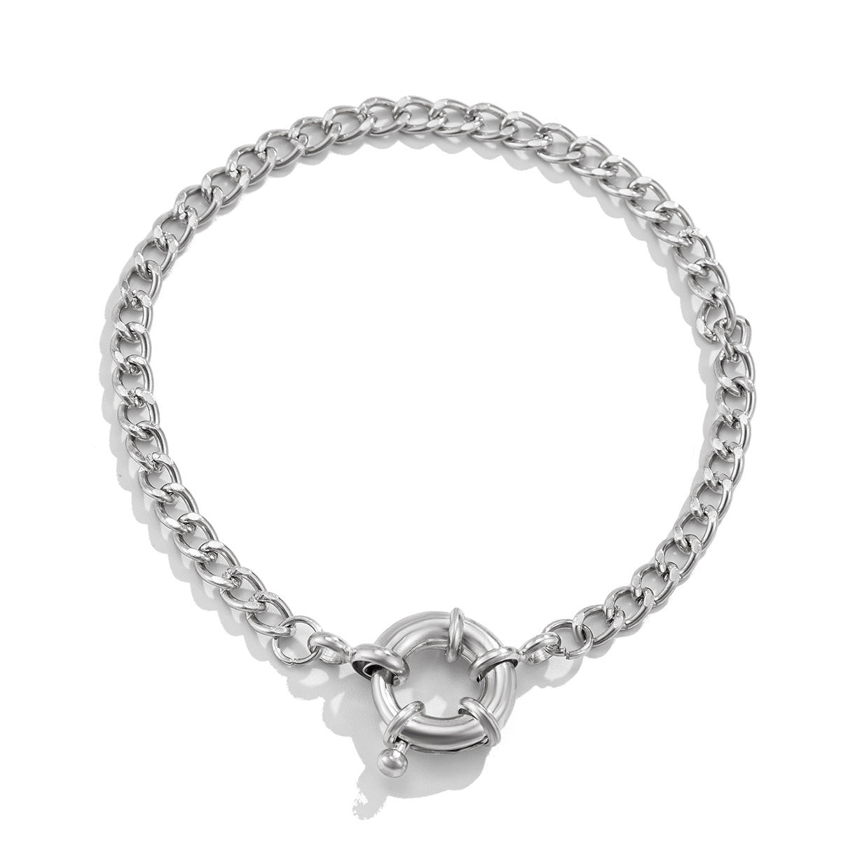 Wholesale Metal Snake Bone Chain Necklace Geometric Chain Spring Clasp Bracelet Necklace