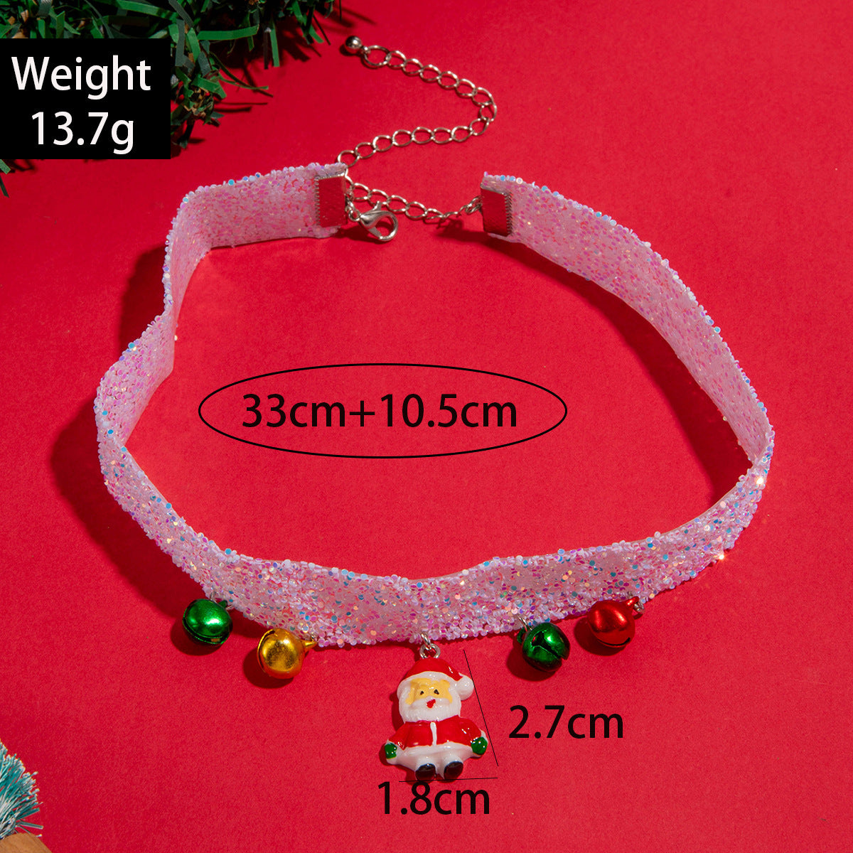 Wholesale Christmas Lace Color Fur Ball Collar Necklace