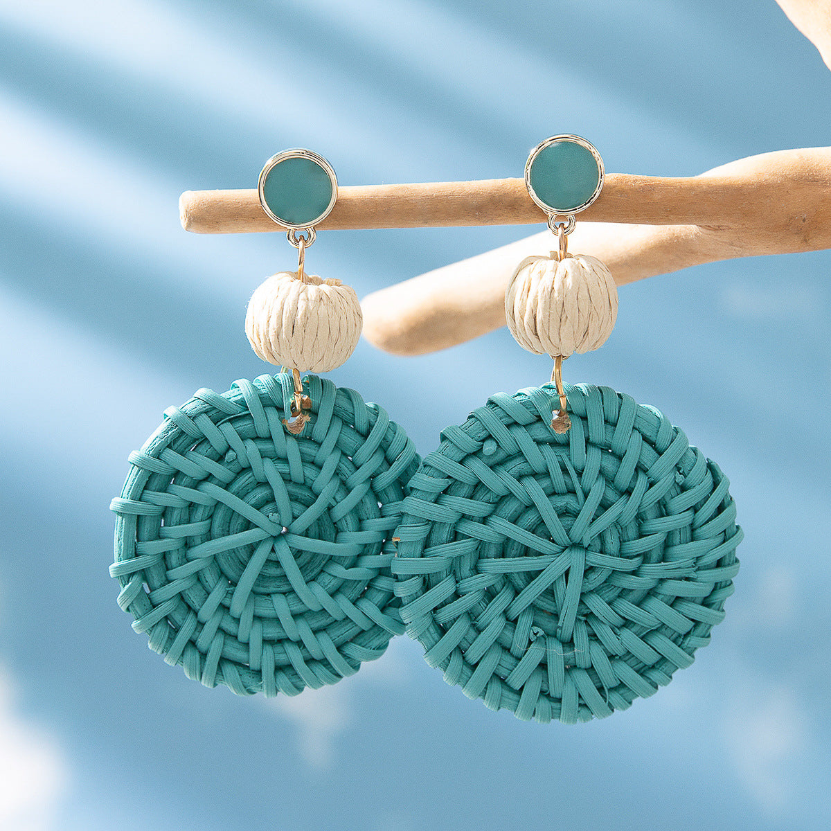 Wholesale Rattan Earrings Raffia Braided Earrings ACC-ES-XLH001