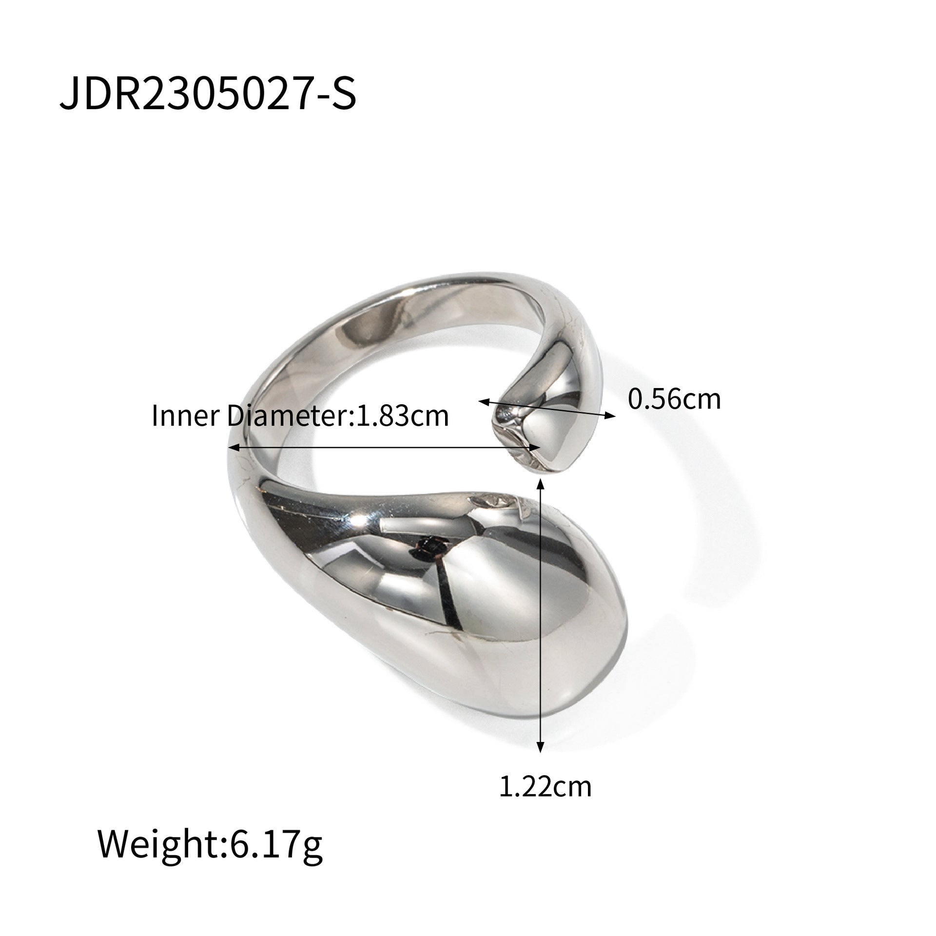 Wholesale Stainless steel luxury style color matching exaggerated irregular ring