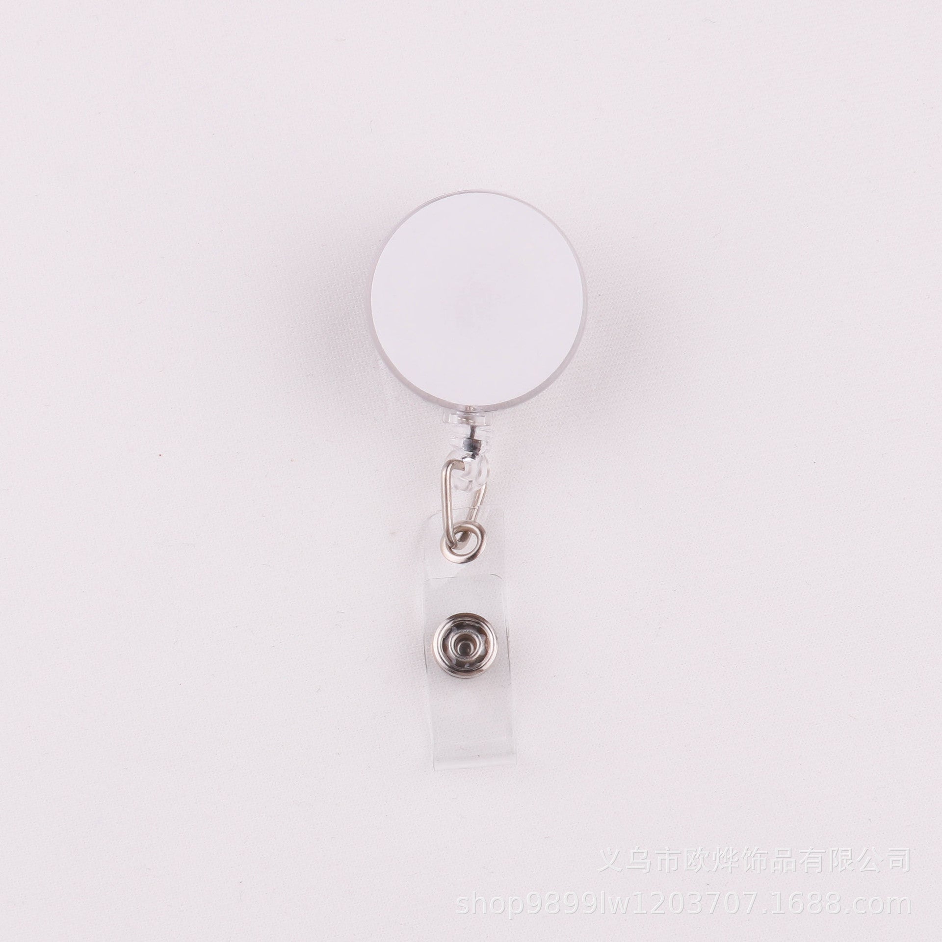 Wholesale 10pcs Glossy strap retractable metal back clip keychain