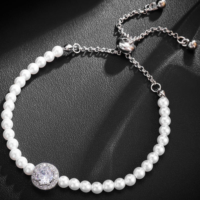 Wholesale Rose Gold Love Zircon Bracelet Alloy Diamond Women's Bracelet ACC-BT-LR003