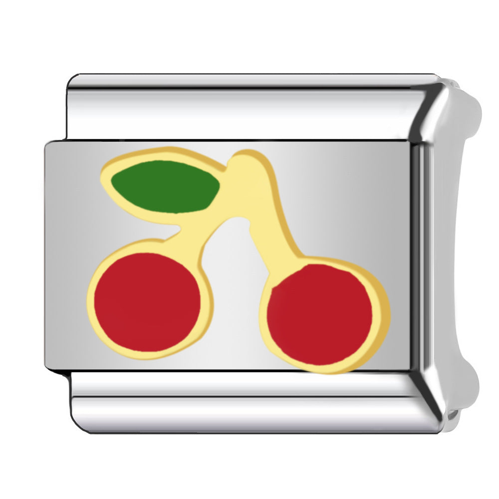 Wholesale  Italian Charm Bracelet 9mm DIY  fruit cherry Creative Stainless Steel Composable Bracelet