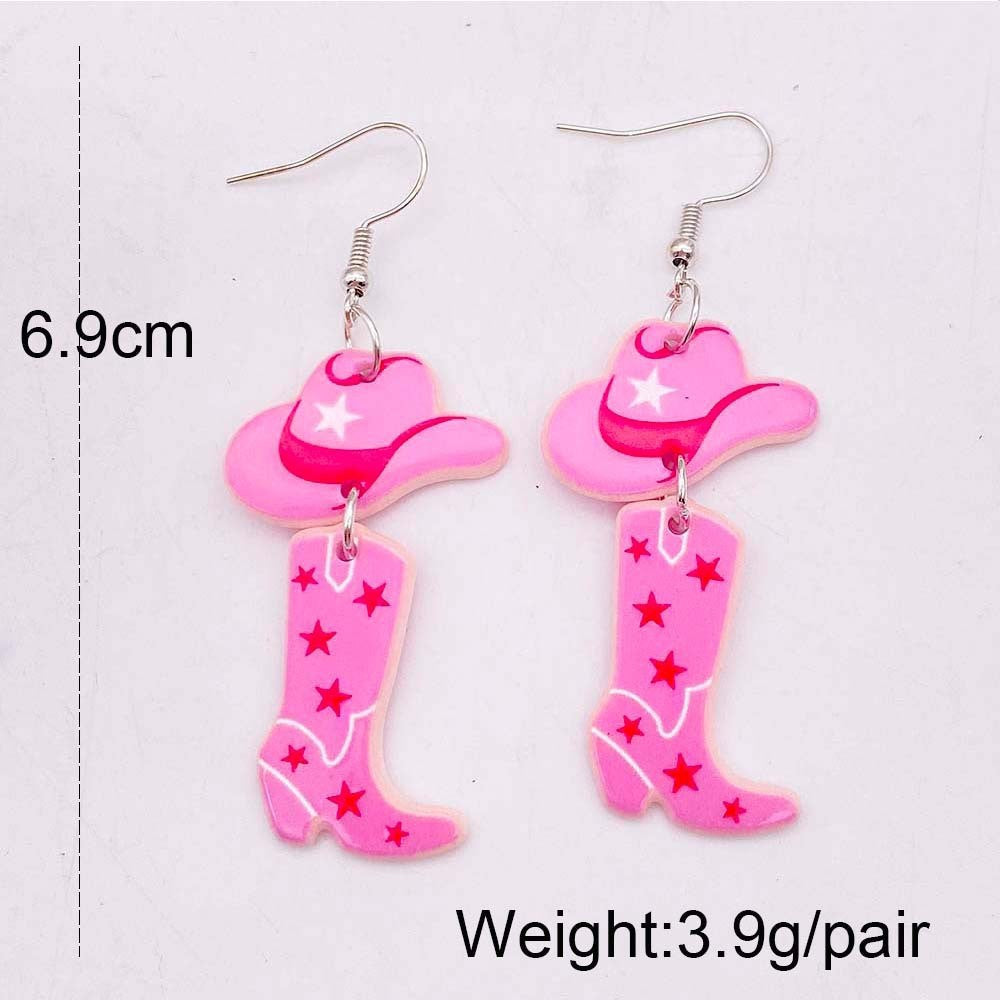 Wholesale Western Cowboy Style Acrylic Earrings ACC-ES-AnDao017