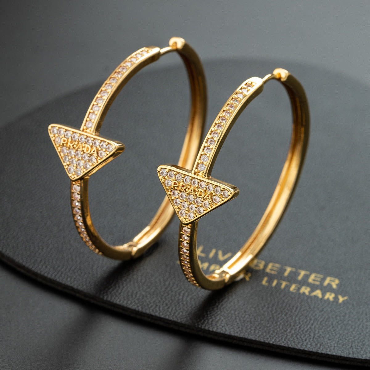 Wholesale Trendy French Geometric Zircon Earrings Copper Electroplated Design Everyday Fashion Accessory Boutique Resale
