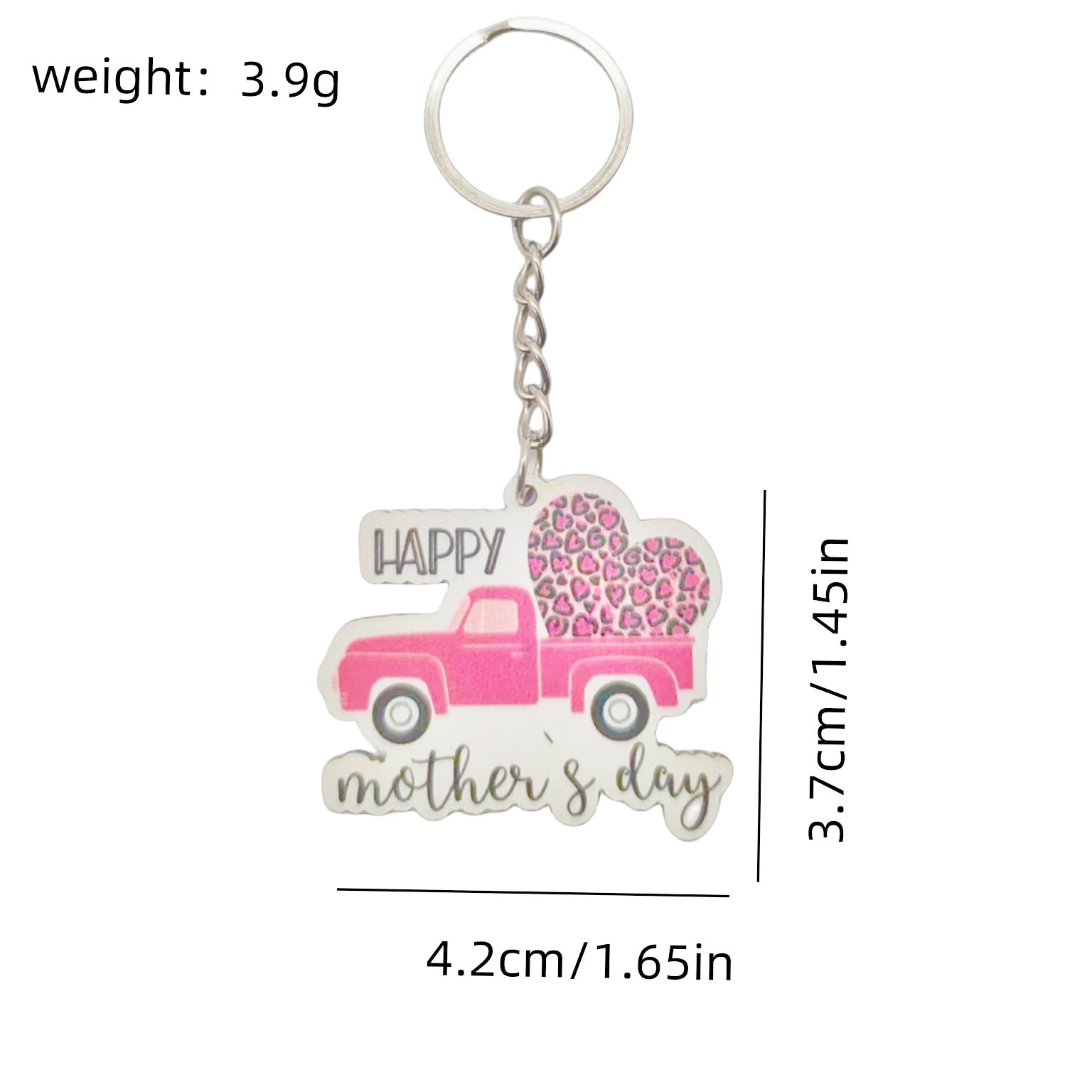 Wholesale Leopard Rainbow MAMA Mother's Day Wooden Keychain Leopard Print ACC-KC-TuoYi010
