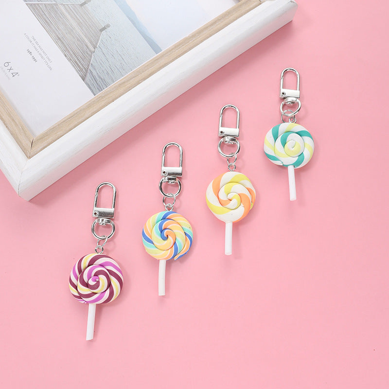 Wholesale Lollipop Plastic Keychain Cute Cartoon Colorful Lollipop Pendant ACC-KC-HuiMei001