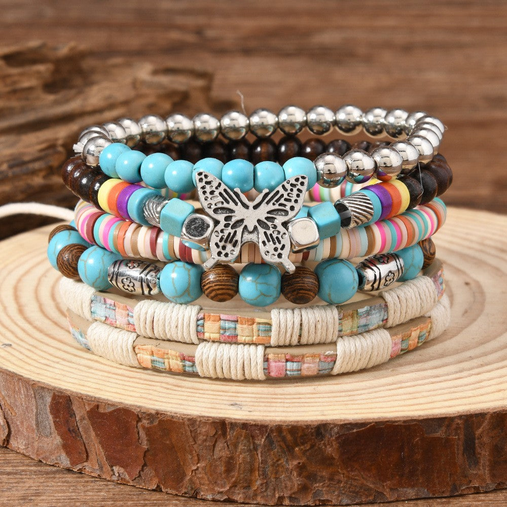 Wholesale Zinc alloy multi-layered red Valentine' s Day beaded bracelet