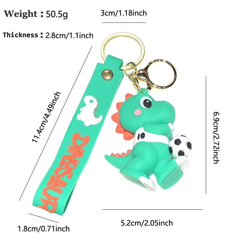 Wholesale Cute Cartoon PVC Keychain Dinosaur Pendant