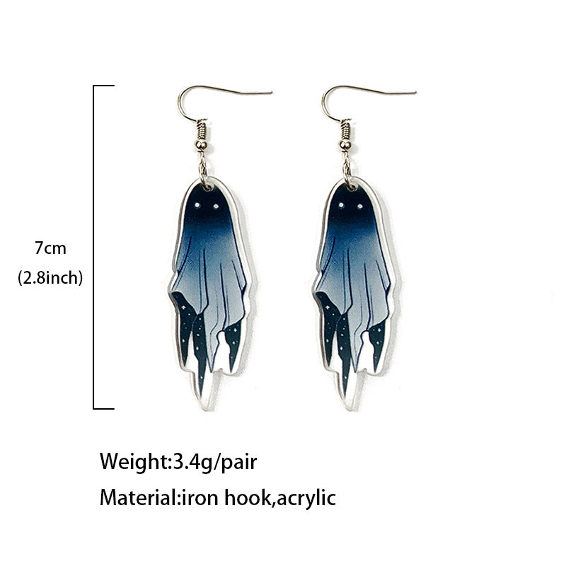 Wholesale   Ghost Cat Dark Style Acrylic Earrings