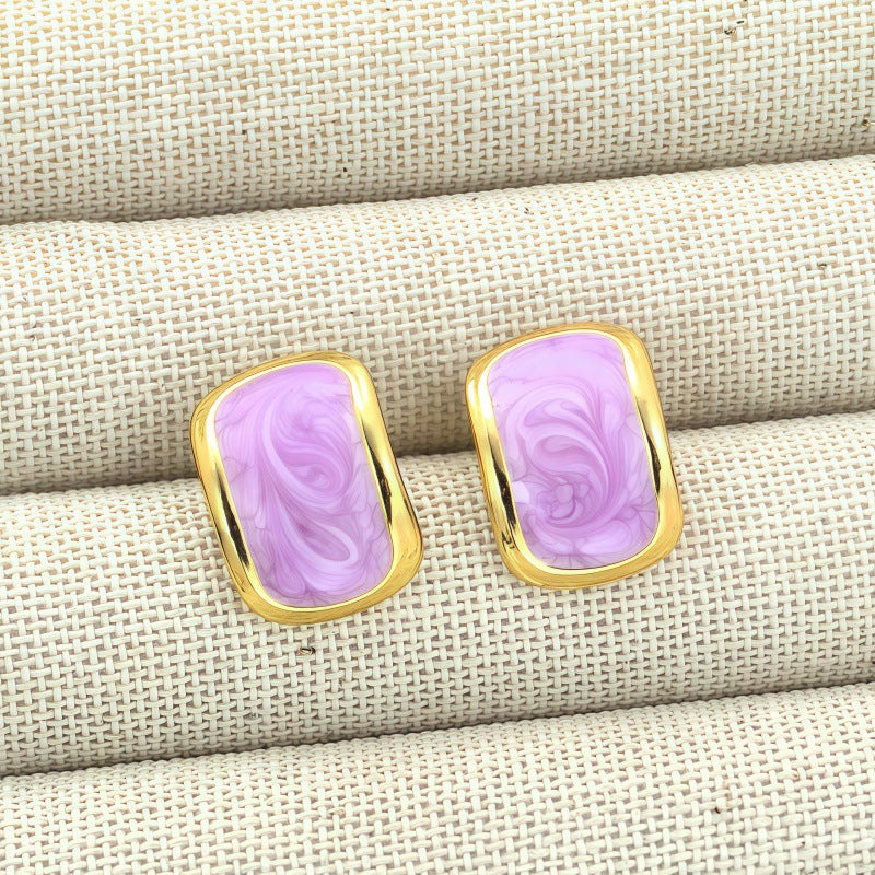 Wholesale Stainless steel colored drip earrings