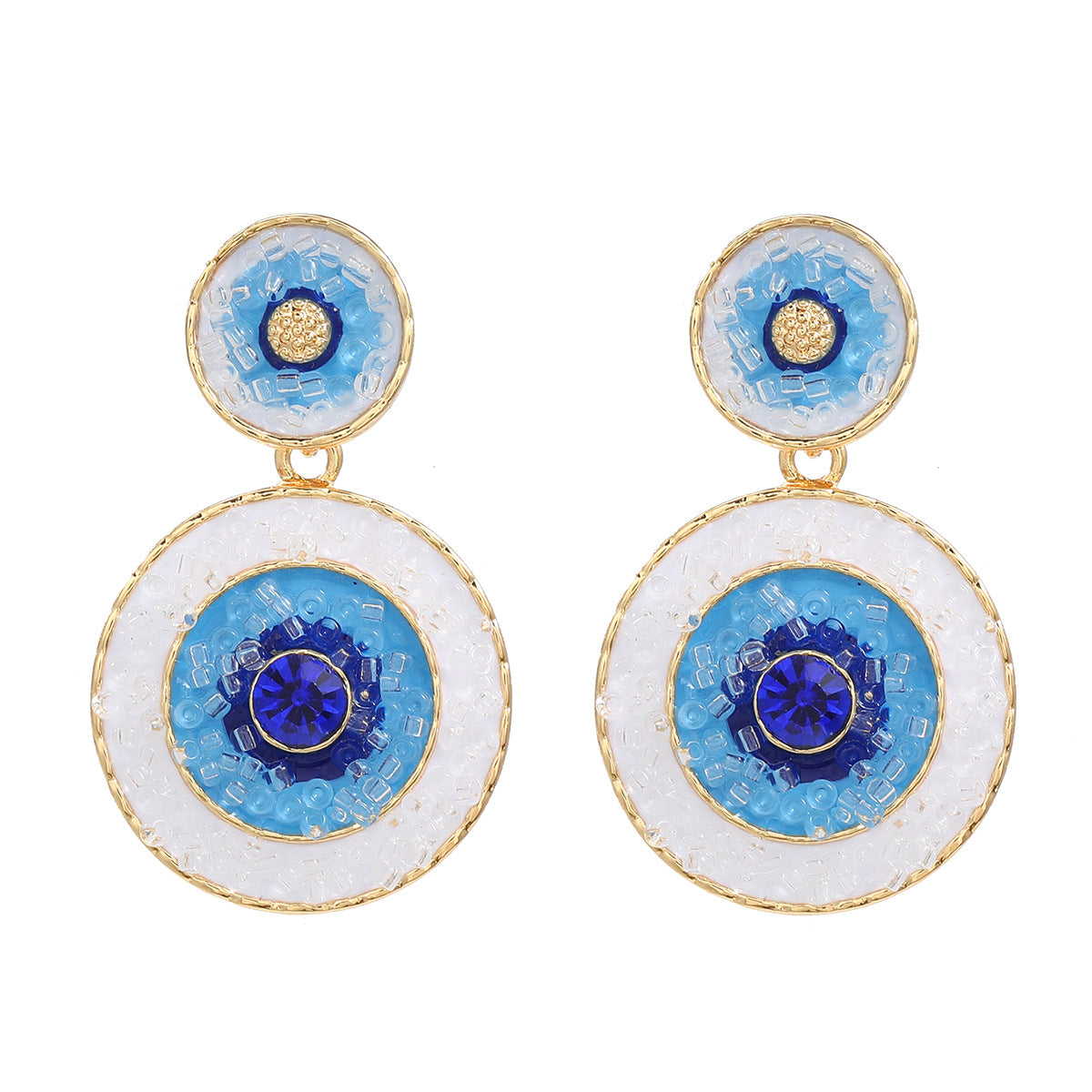 Wholesale Devil's Eye Multi-Layered Round Hemias Style Alloy Earrings ACC-ES-JL024