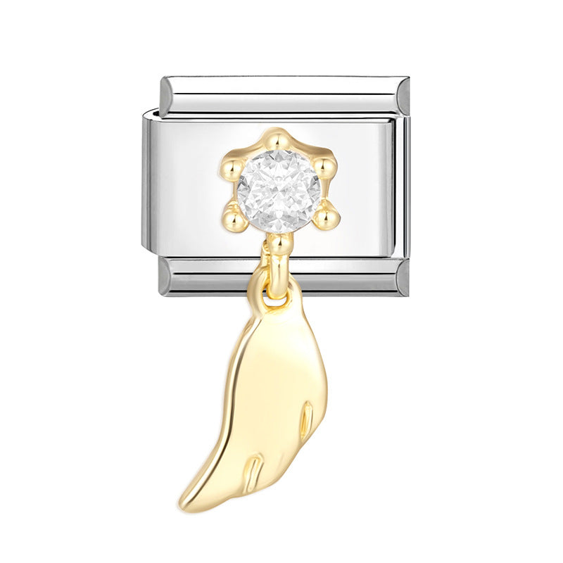 Wholesale Italian Charm Bracelet 9mm DIY Splicing Creative Pattern Stainless Steel Composable Bracelet