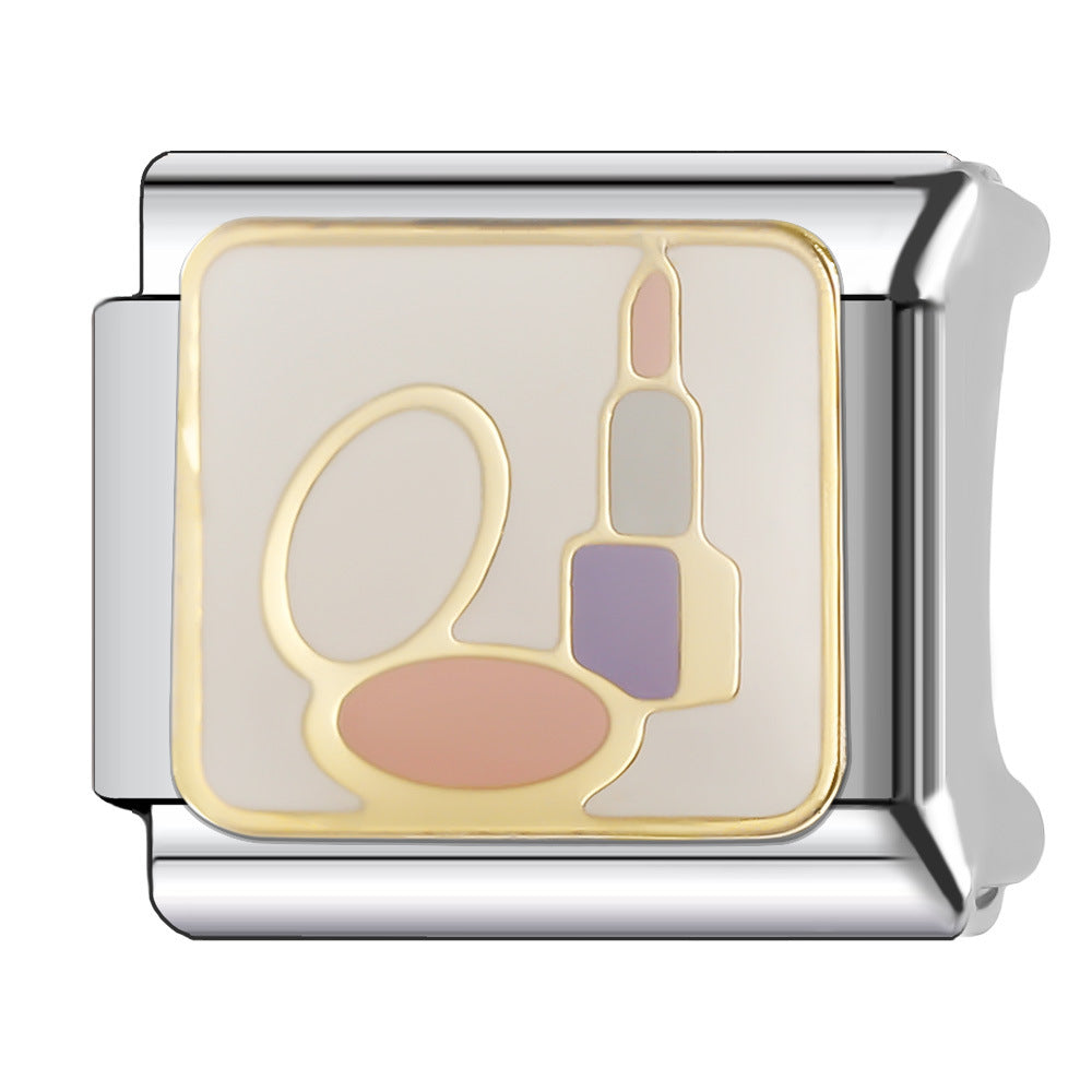 Wholesale Italian Charm Bracelet 9mm DIY Splicing Creative Pattern Stainless Steel Composable Bracelet