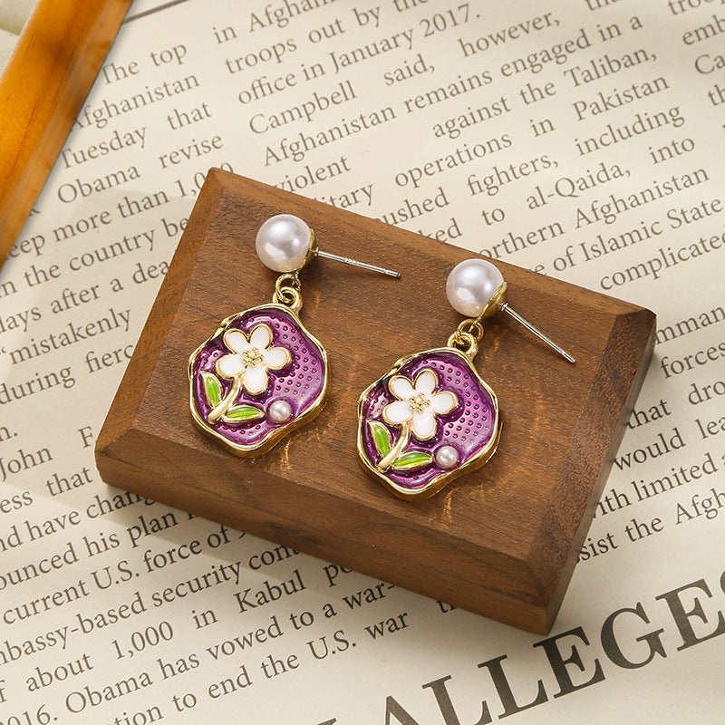 Wholesale Oil Painting Earrings Colorful Earrings