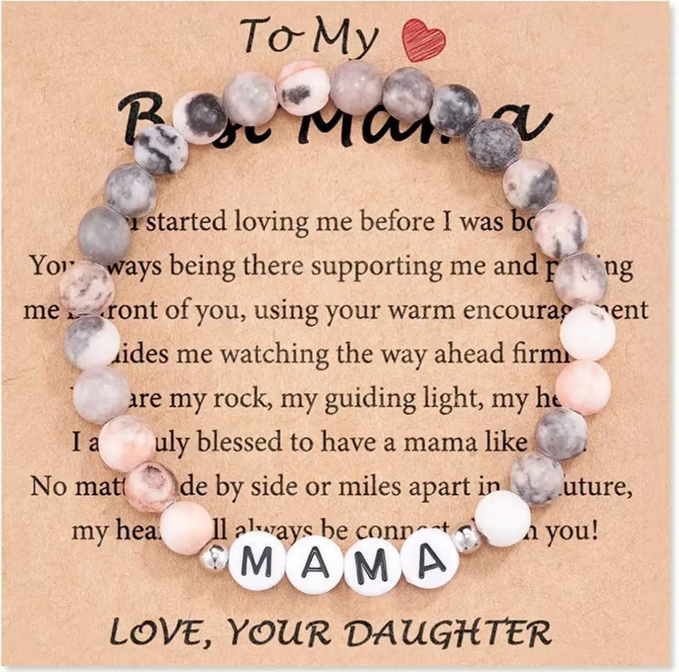 Wholesale Single Circle English Flat Bead Best Mom Bracelet ACC-BT-Zhongh001