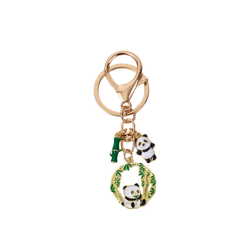 Wholesale  Panda  Cute Cute Cute Cartoon Metal Keychain
