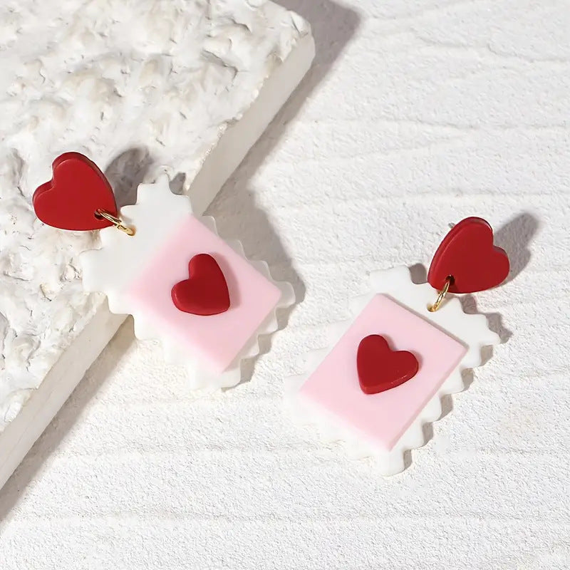 Wholesale Valentine's Day personality pink  fashion earrings