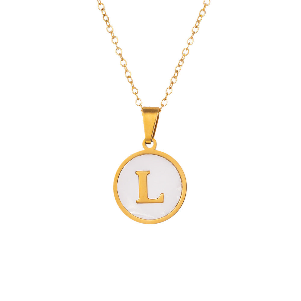 Wholesale Light Luxury Necklaces Titanium Steel Necklace Letter Necklace ACC-NE-WenJian001
