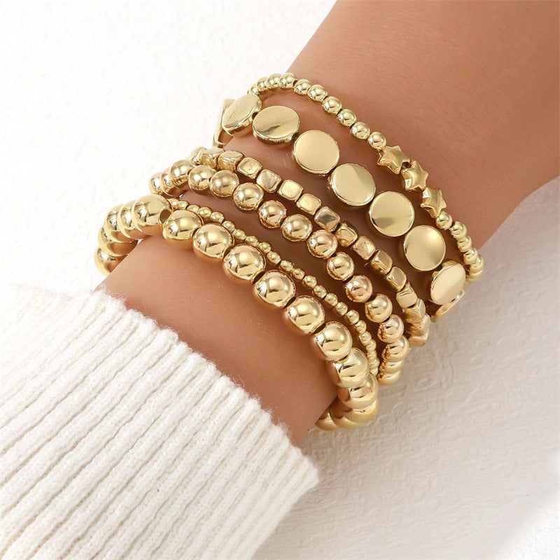 Wholesale Round Women's Bracelet Metallic Six-piece Bracelet