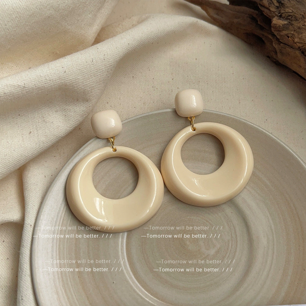 Wholesale Retro Coffee Color Earrings Geometric Blooming Acrylic Earrings ACC-ES-Eryu006