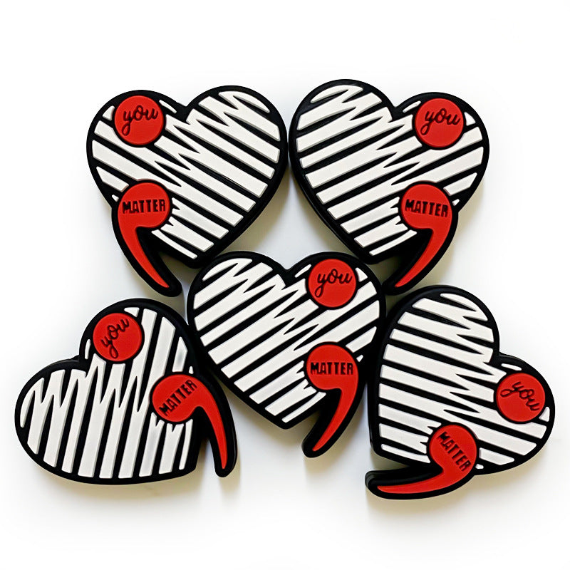 Wholesale 10pcs Silicone Cartoon Love Comma Focal Beads ACC-BDS-WDX112