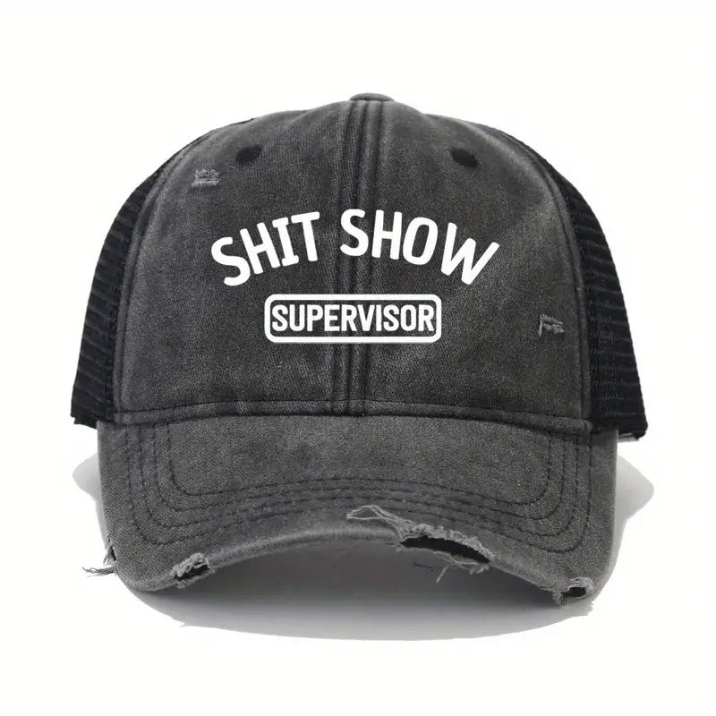 Wholesale Lettered Distressed Washed Hat Hole Baseball Cap ACC-HT-ShiYue001