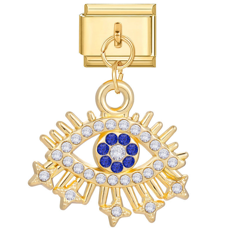 Bracelet de charme italien en gros 9 mm DIY Splicing Gold Star Heart Titanium Steel Bracelet composable