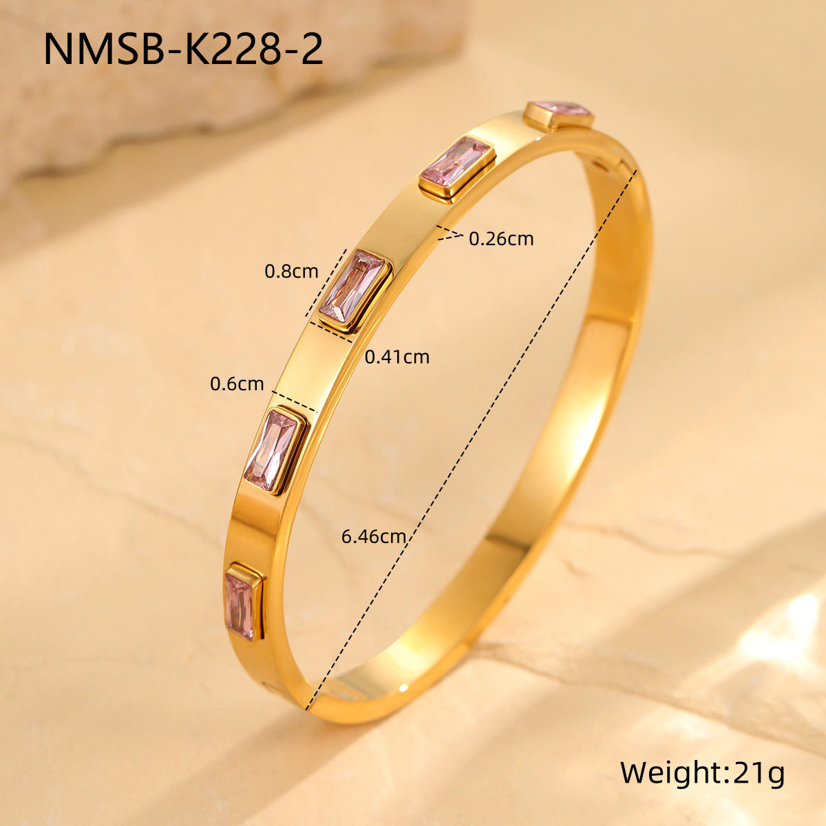 Wholesale  Square Zircon Bracelet  Stainless Steel Bracelet