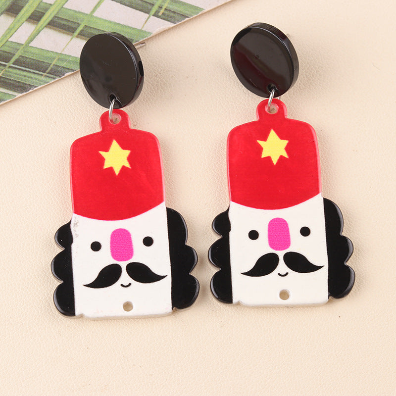 Wholesale Christmas Series Cup Snowman Acrylic Earrings