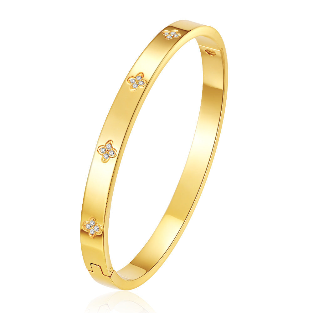 Wholesale Stainless Steel Diamond Bracelet Round Clasp