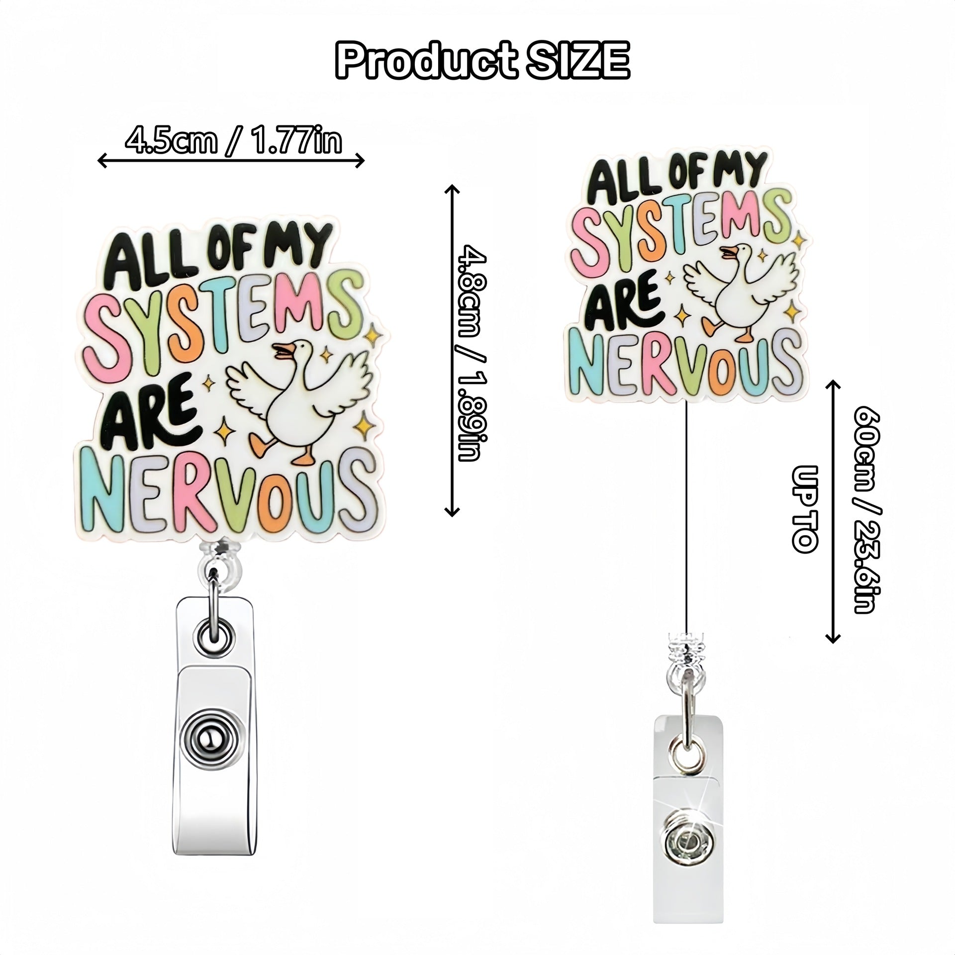 Wholesale Glitter White Acrylic Creative Graphic Badge Reels Keychains