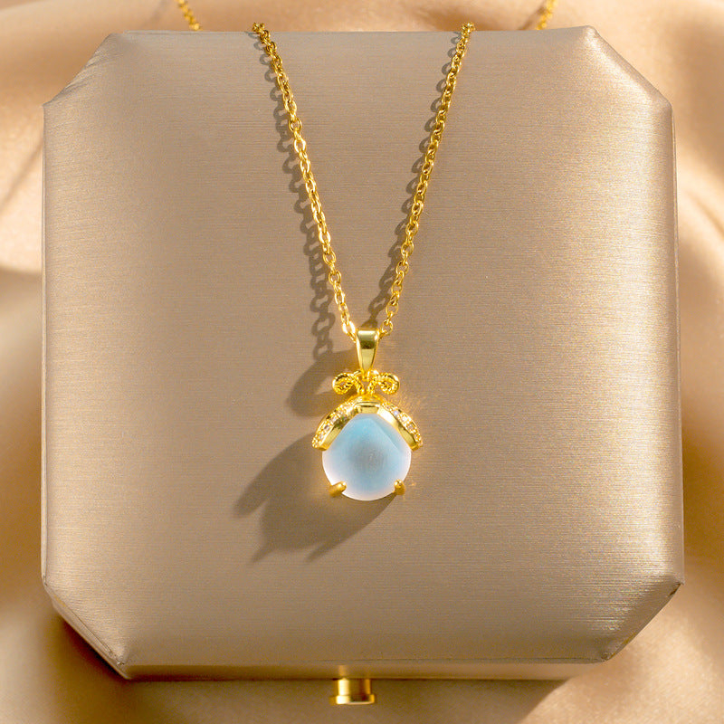 Wholesale Titanium Steel Zircon Clavicle Chain Necklace Korean Style Jewelry Accessory