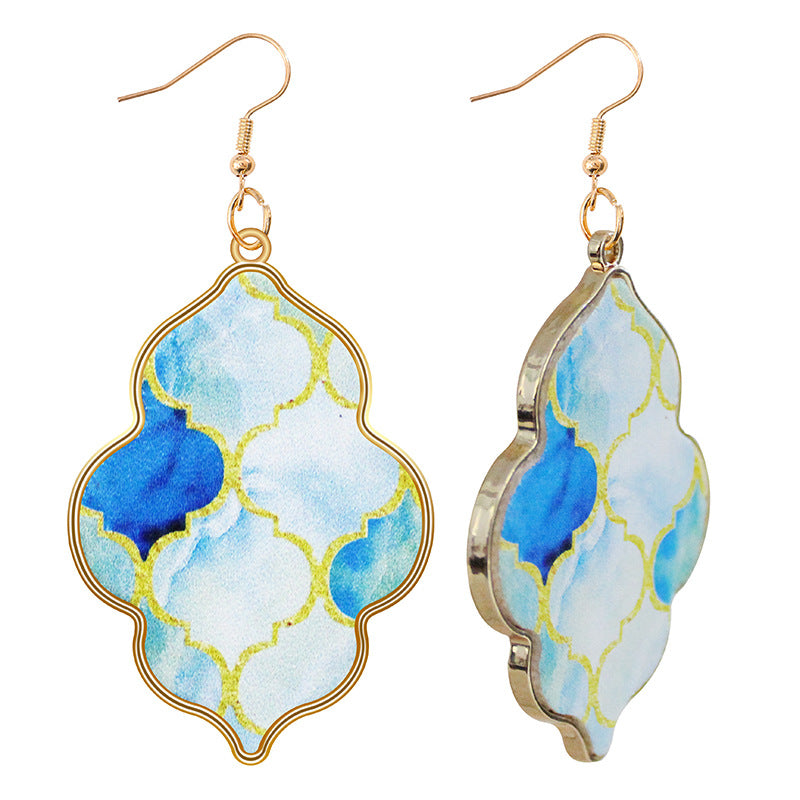 Wholesale  retro  alloy earrings wave point Baroque style earrings