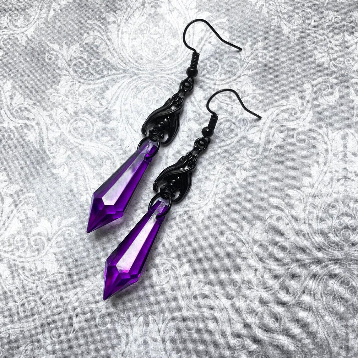 Wholesale Gothic Bat Red Gemstone Women S Earrings Stylish Alloy Party Jewelry Boutique Resale Gift