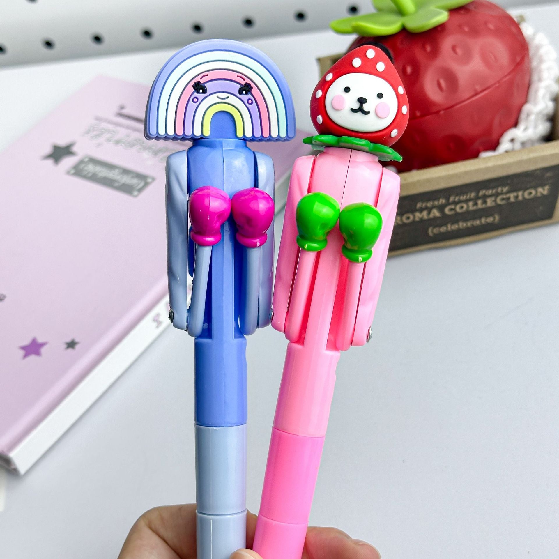 Wholesale Strawberry ballpoint pen  explosive man boxing pen creative pen