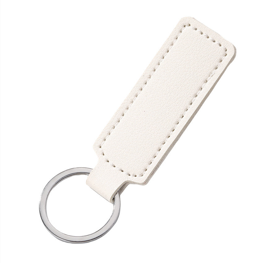Wholesale solid color PU leather keychain