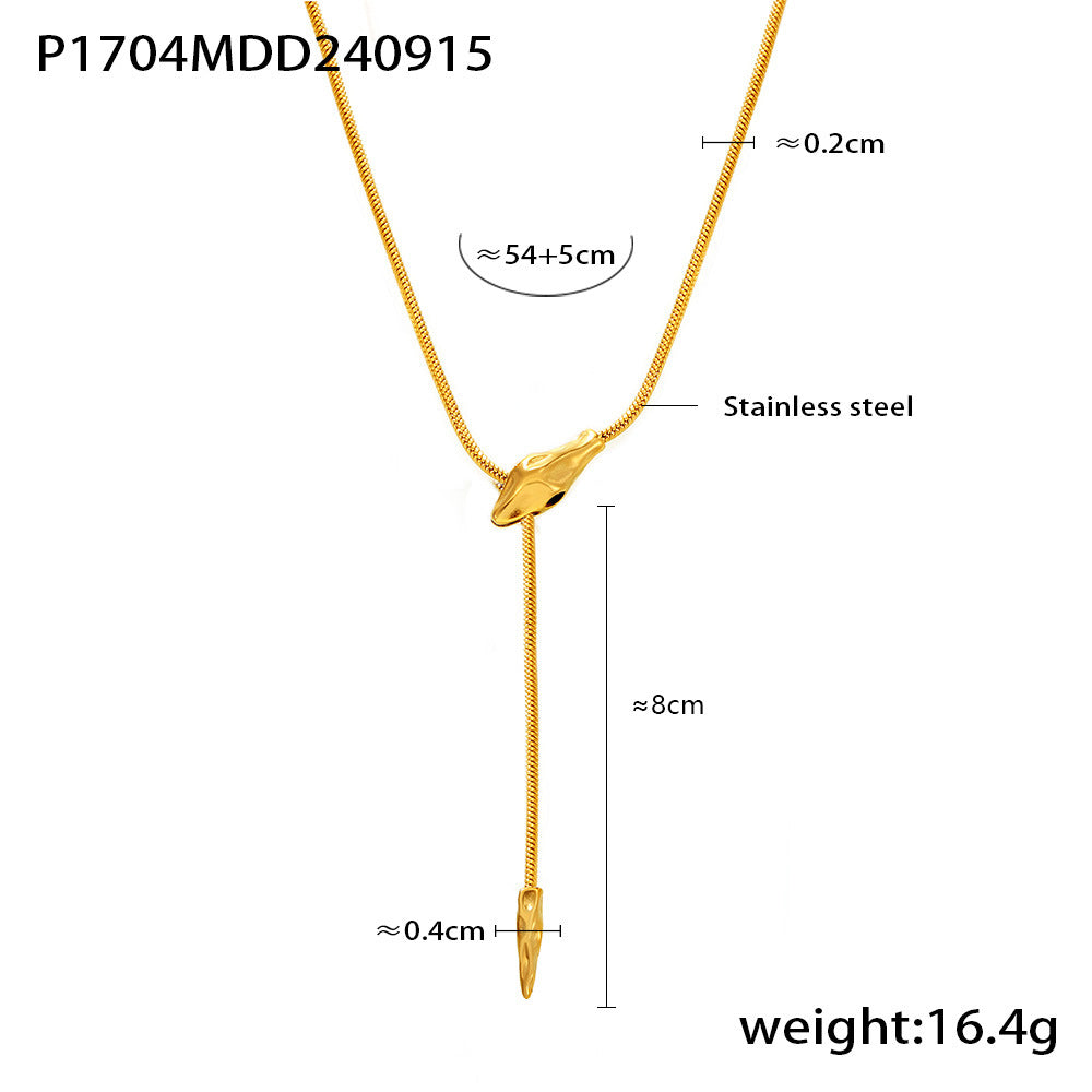 Wholesale  snake head necklace  stainless steel long trendy street necklace