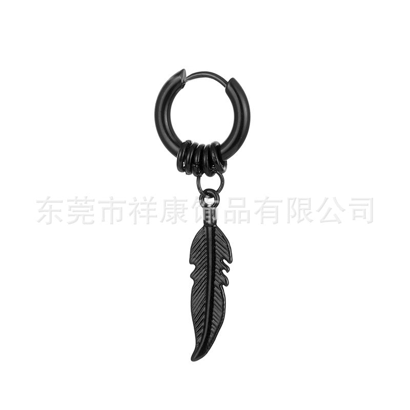 Wholesale Stainless Steel Round Wire Dragon Pattern Earrings