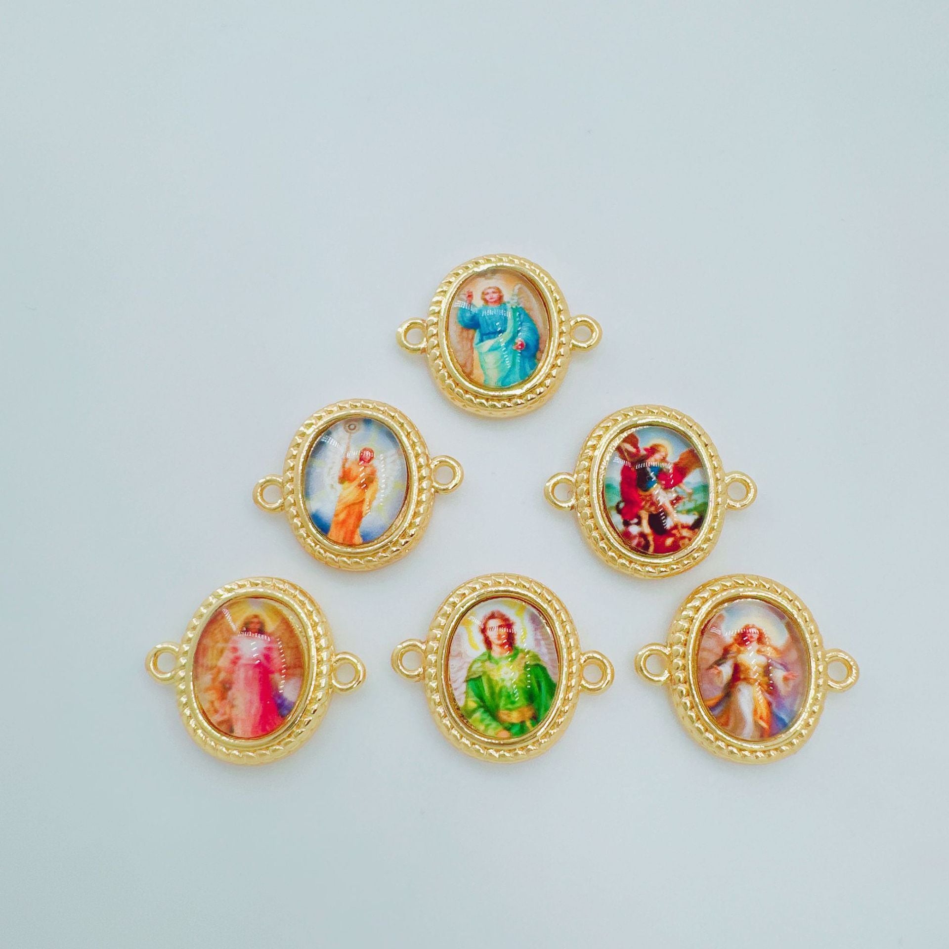 Wholesale Copper Gold Plated Double Figure Pendant Charm DIY Jewelry Making Fashion Accessory Boutique Resale