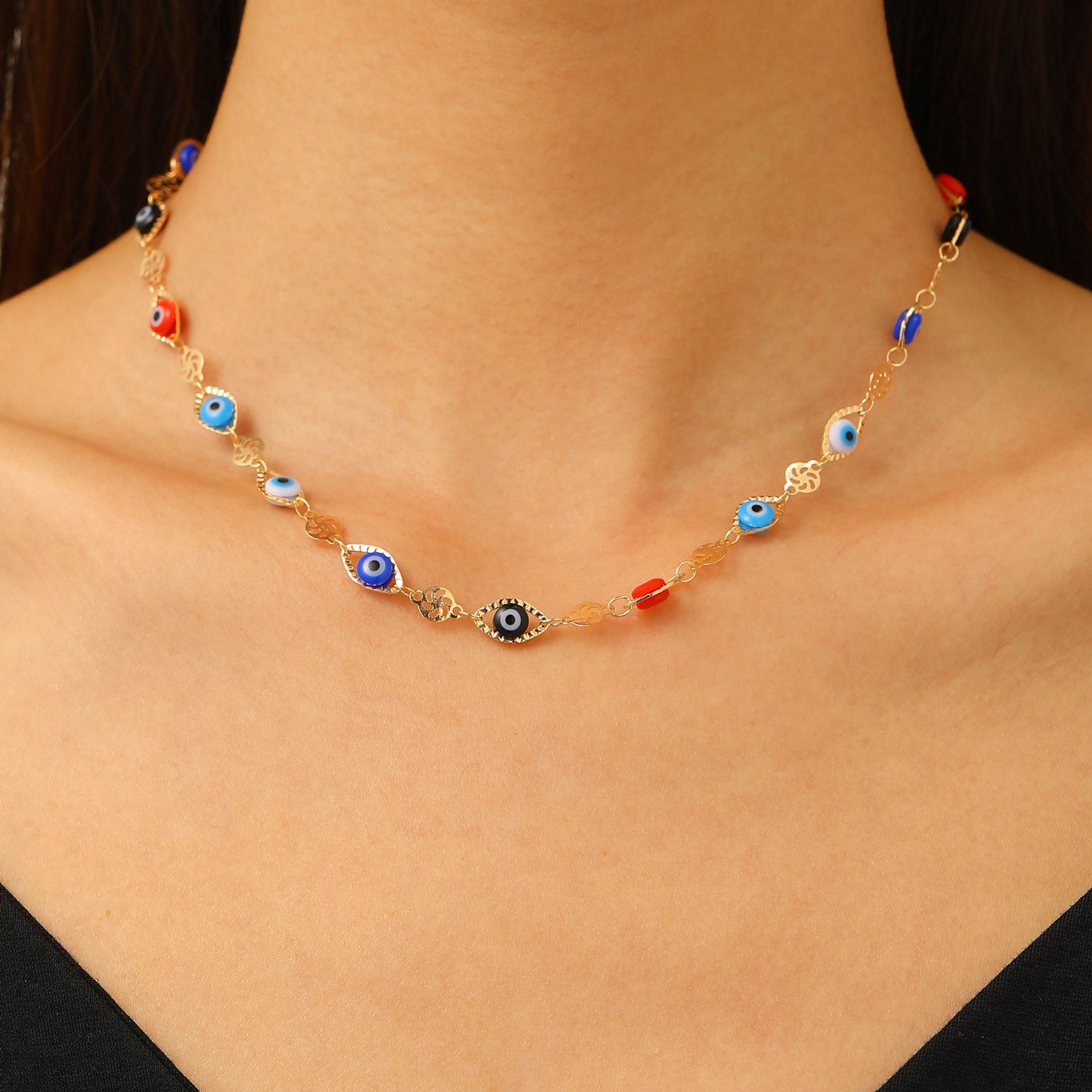 Wholesale  Color Love Bracelet Necklace Personalized Alloy Heart-shaped Dopamine Bracelet