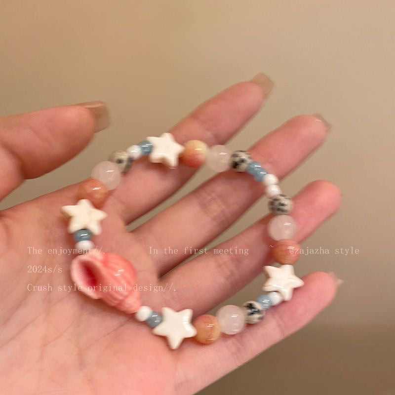 Wholesale  Summer Vacation  Conch Star Ceramic Beaded Bracelet